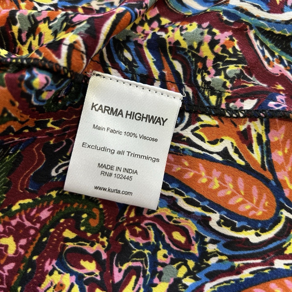 Karma Highway Women's One Size Flutter Sleeve Top Colorful 100% Viscose NWOT - Picture 9 of 10